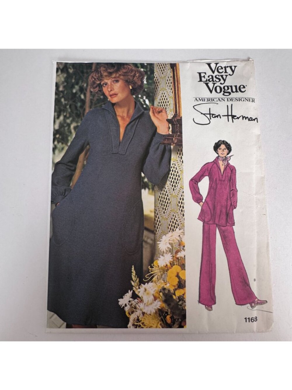 Vogue Sewing Pattern 1168 Stan Herman 70s Dress Wide Leg Pants Lounge Set 12 UC - Picture 14 of 14